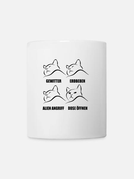 Katze - selektive Wahrnehmung - Spruch - Tasse - Weiß
