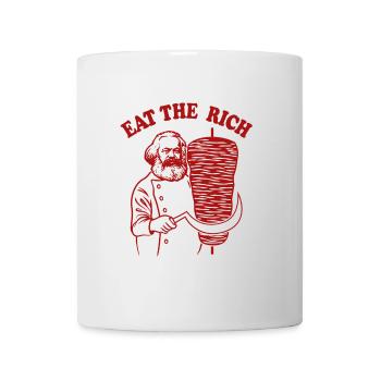 Eat the rich - Karl Marx Cartoon - Döner Kebab - Tasse - Weiß - Vorne