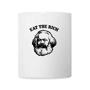 Eat The Rich - Lustiger Karl Marx Cartoon - Tasse - Weiß - Vorne