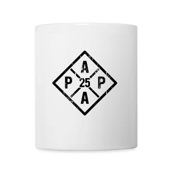 Papa 25 - Vater 2025 - Geschenk - Tasse - Weiß - Vorne