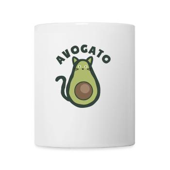 Avogato - Avocado und Katze - Wortspiel - Tasse - Weiß - Vorne