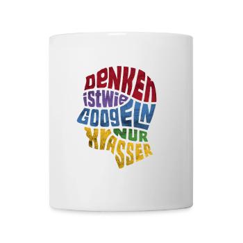 Denken ist wie Googeln nur krasser Geschenk - Tasse - Weiß - Vorne