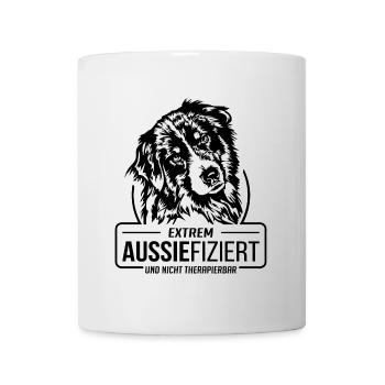 AUSSIEFIZIERT Australian Shepherd Hunde Wilsigns - Tasse - Weiß - Vorne