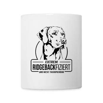 RIDGEBACKFIZIERT Rhodesian Ridgeback Hund Wilsigns - Tasse - Weiß - Vorne