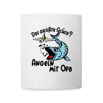 Angeln mit Opa ist das größte Glück - Tasse - Weiß - Vorne