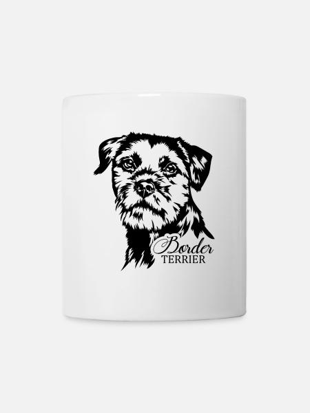 BORDER TERRIER Chien Portrait Chien Chiens Wilsigns - Mug blanc - blanc