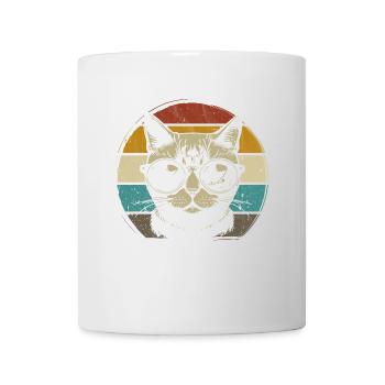 Cool cat with sunglasses retro - Mug - white - Front