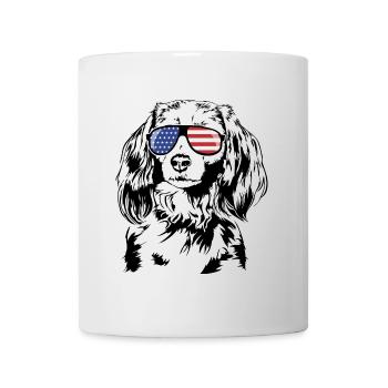 Nederlandse KOOIKERHONDJE America Flag Dogs - Mug blanc - blanc - Devant