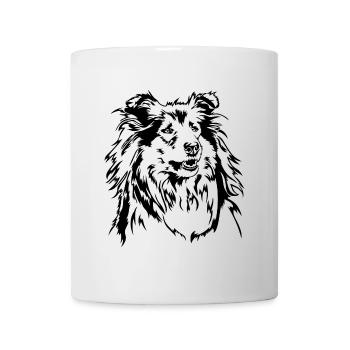 Langhaar Collie Hundeportrait Hunde Hund Wilsigns - Tasse - Weiß - Vorne