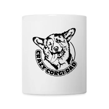 CRAZY CORGI DAD funny Welsh Corgi Wilsigns - Mug - white - Front
