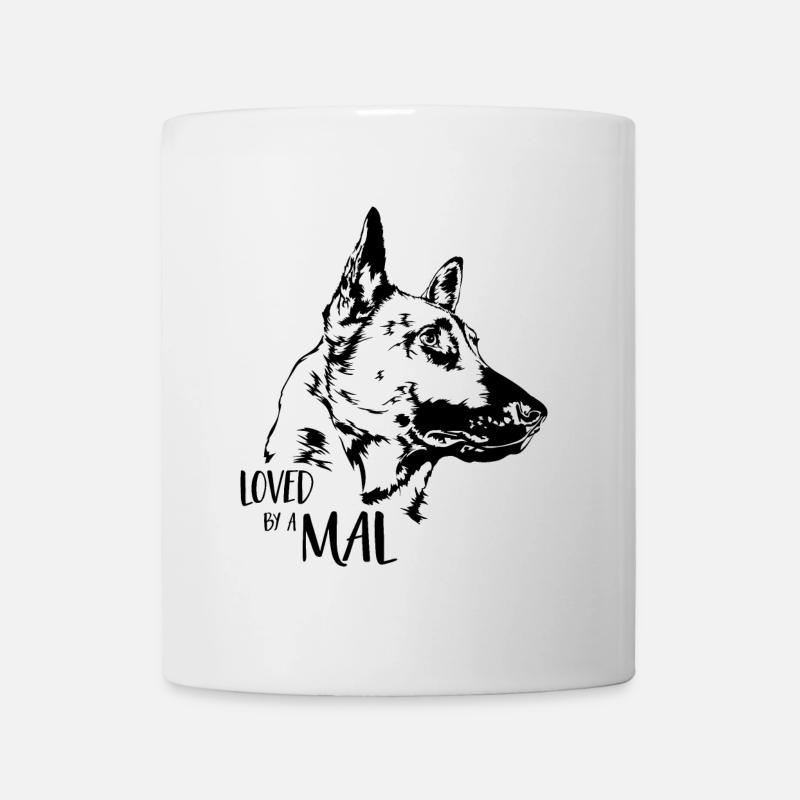 Loved by a Mal Malinois Dog Saying Dogs Wilsigns - Mug - white