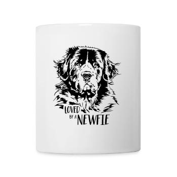 Aimé par un chien Terre-Neuve Newfie qui dit chiens - Mug blanc - blanc - Devant
