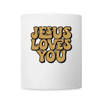 Jésus t’aime - Jesus liebt dich - Chrétien - Mug blanc - blanc - Devant