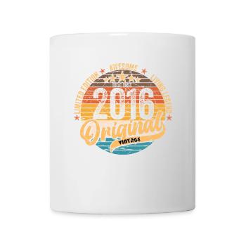 2016 Anniversaire né en 2016 Rétro Vintage - Mug blanc - blanc - Devant