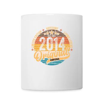 2014 Anniversaire né en 2014 Retro Vintage - Mug blanc - blanc - Devant