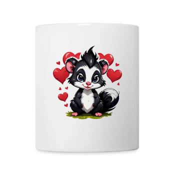Verschenke dieses süße Stinktier zum Valentinstag - Tasse - Weiß - Vorne