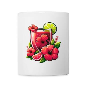 Red hibiscus tea glass - Mug - white - Front