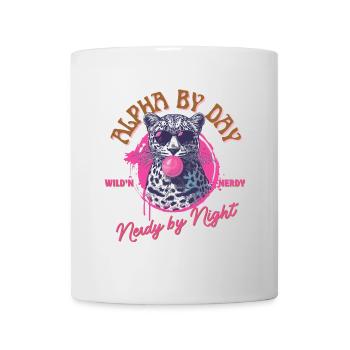 Leopard with sunglasses and pink bubblegum - Mug - white - Front