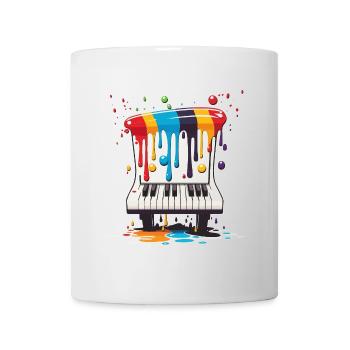 Klaviertasten aus Farbtropfen: Eine spielerische Wendung - Tasse - Weiß - Vorne