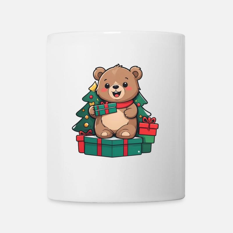 Cute bear celebrating Christmas. - Mug - white