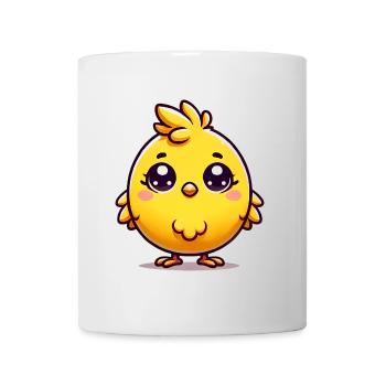 Adorable Yellow Bird Cartoon Design - Mug - white - Front