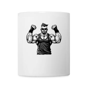 Muskeln Training - Tasse - Weiß - Vorne
