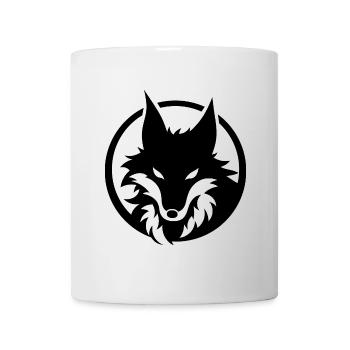Fuchskopf Tribal – Fuchs Silhouette Logo - Tasse - Weiß - Vorne