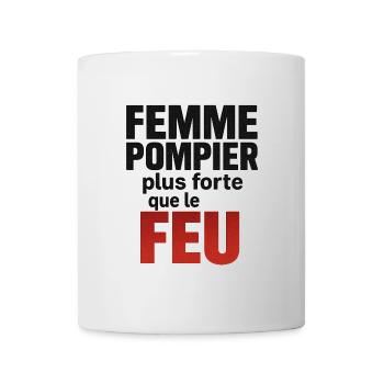 Femme pompier plus forte que le feu. - Mug blanc - blanc - Devant