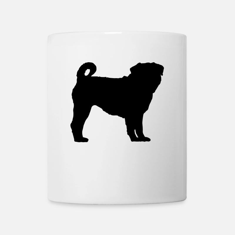 MOPS Silhouette - Tasse - Weiß