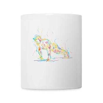 Abstract man doing push-ups - Mug - white - Front