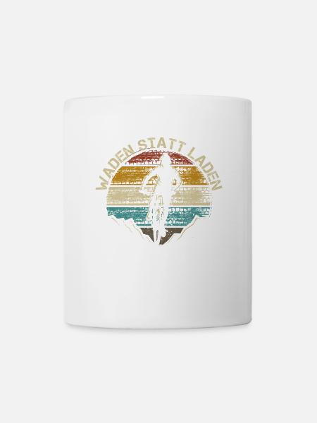 Waden Statt Laden Spruch Mountainbike - Tasse - Weiß
