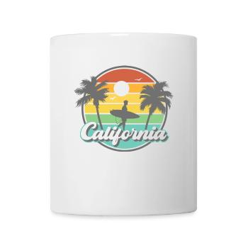 California Retro Surfer Palm Beach Vacances - Mug blanc - blanc - Devant