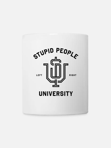 Stupide Gens, Université / Noir Blanc - Mug blanc - blanc