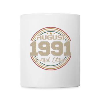 Millésime Né(e) Août 1991 Cadeau Anniversaire 1991 - Mug blanc - blanc - Devant