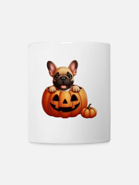 A French Bulldog in a Pumpkin - Mug - white