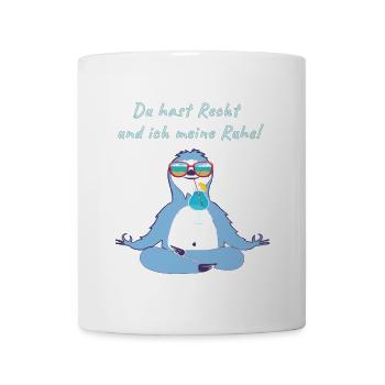 Faultier,Ruhe,Sonnenbrille,Cocktail, Yoga - Tasse - Weiß - Vorne