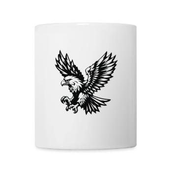 Adler schwarz weiss - Tasse - Weiß - Vorne