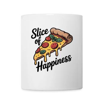 Tranche de bonheur - Pizza - Mug blanc - blanc - Devant