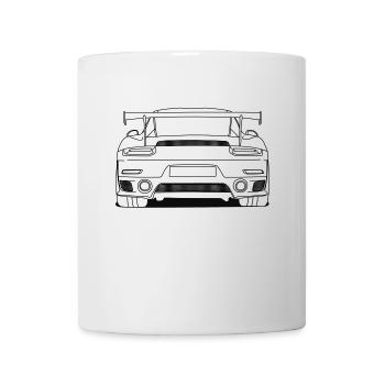 cool car rear outlines - Mug - white - Front