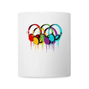 Bunte Kopfhörer - Tasse - Weiß - Vorne