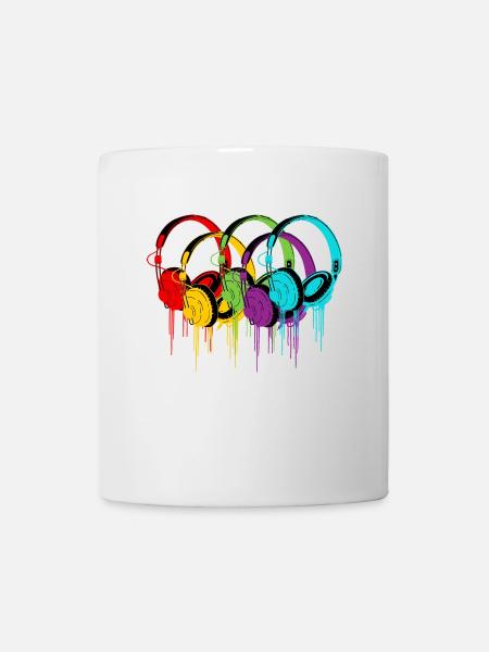 Colorful headphones - Mug - white