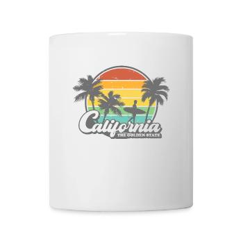 California Retro Surfer Palm Beach Vacances - Mug blanc - blanc - Devant