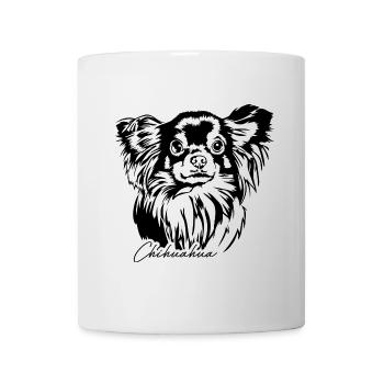 Chihuahua à poil long Chihuahua Portrait Chiens Wilsigns - Mug blanc - blanc - Devant