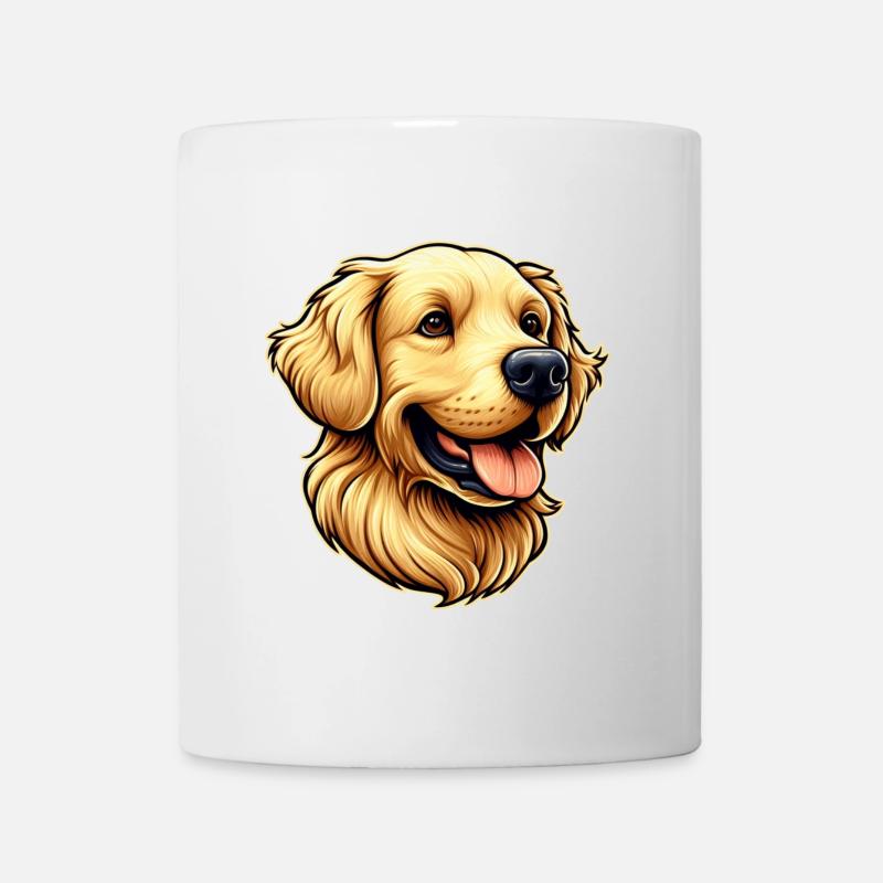 Golden Retriever Dog Head - Mug - white