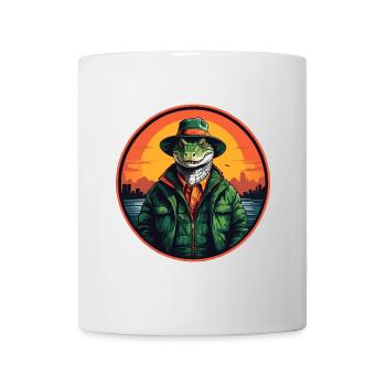 Colorful Alligator Crocodile with Sunglasses and Hat - Mug - white - Front