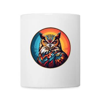 Buntes grafisches Eulendesign für Eulenfans - Tasse - Weiß - Vorne