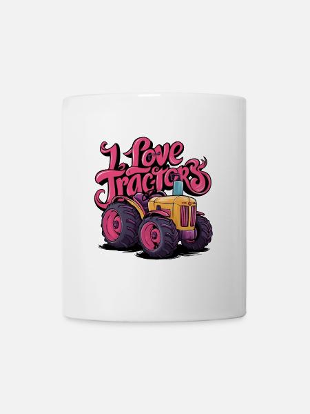Ich liebe Traktoren cooler Traktor dicke Reifen - Tasse - Weiß