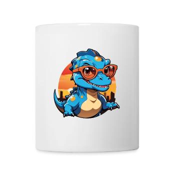Kleiner süßer Baby Dino Stegosaurus mit Brille - Tasse - Weiß - Vorne