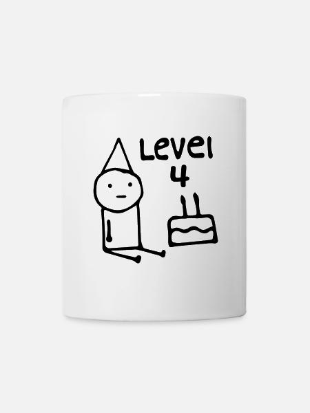 4th Birthday Party Funny 4 Years Old Birthday Kids - Mug blanc - blanc