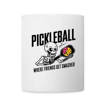 Pickleball, wo Freunde zerschmettert werden Cooles Skelett - Tasse - Weiß - Vorne